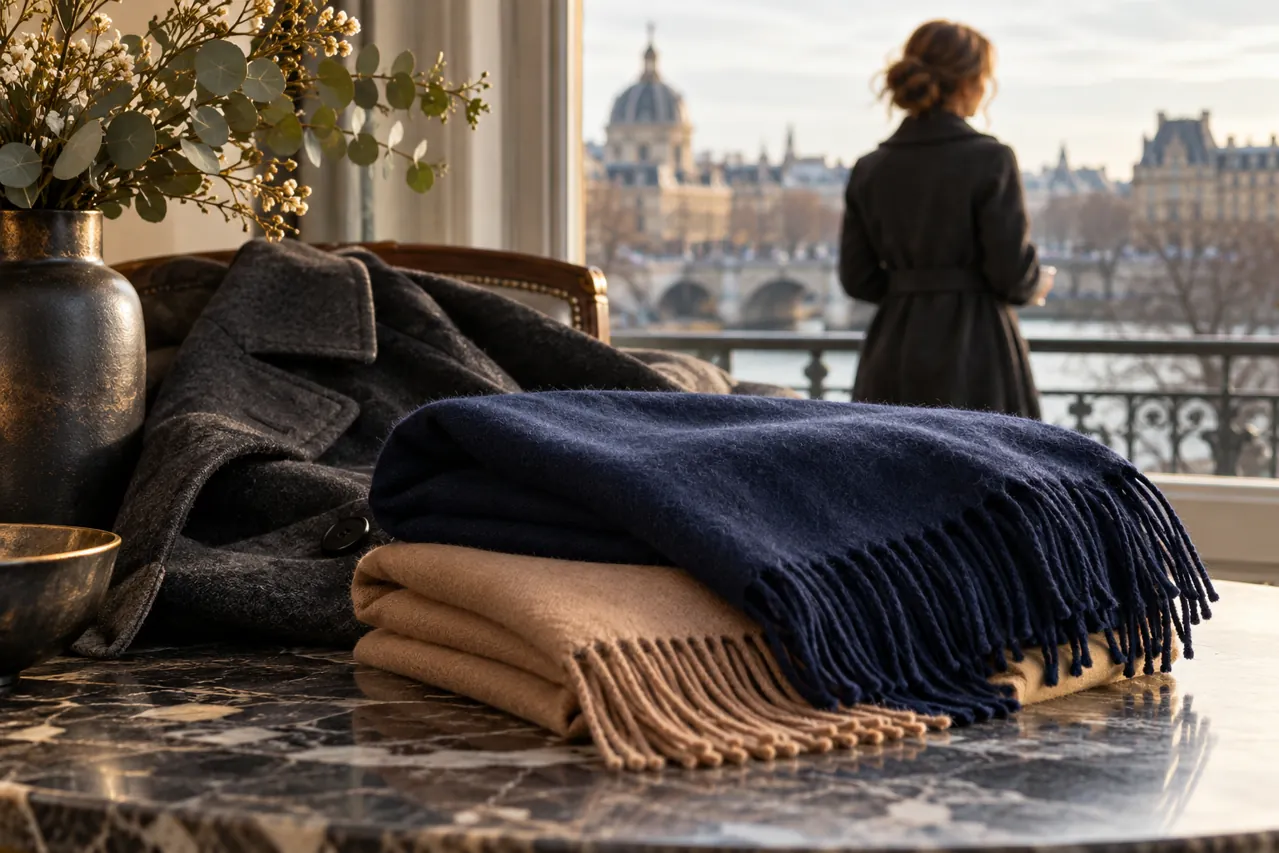 Herrenhalstuch-Winterleitfaden 2026: Hermès-Formate, Stoffe und Einkaufen in Paris